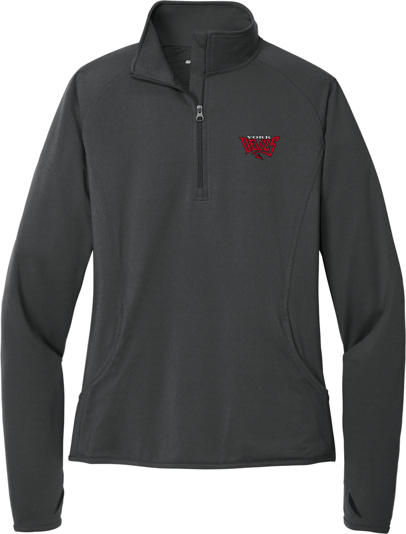 York Devils Ladies Sport-Wick Stretch 1/4-Zip Pullover