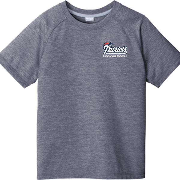 Secaucus Patriots Youth PosiCharge  Tri-Blend Wicking Raglan Tee